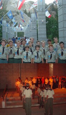 Mt. Rushmore Flags Boy Scouts